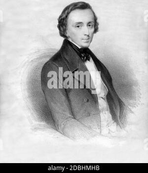 Disegno del compositore e pianista polacco Frederic Chopin. Foto non datata. Foto Stock