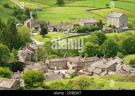 Langthwaite villaggio tetti, Arkengarthdale, vicino a Reeth, lo Yorkshire Dales National Park, Yorkshire, Inghilterra, Regno Unito, Europa Foto Stock
