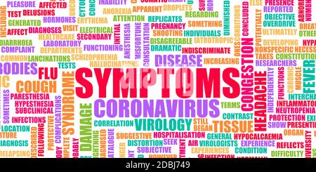 I sintomi del coronavirus come emergenza pandemica globale Foto Stock