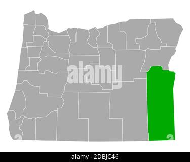 Mappa di Malheur in Oregon Foto Stock