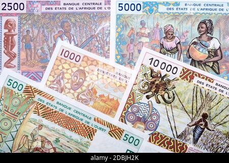 Franco CFA africano un background aziendale Foto Stock