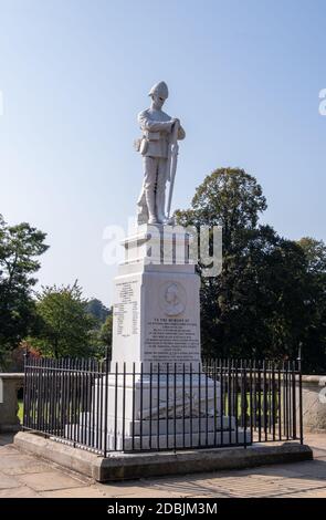 Kings Shropshire Light Fantery War Memorial fuori dal Quarry Park in Shrewsbury Shropshire settembre 2020 Foto Stock