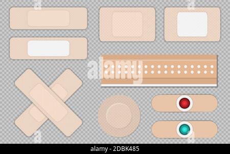 Set di plastiche medicali su sfondo trasparente. Oggetto vettore isolato. EPS 10. Illustrazione Vettoriale