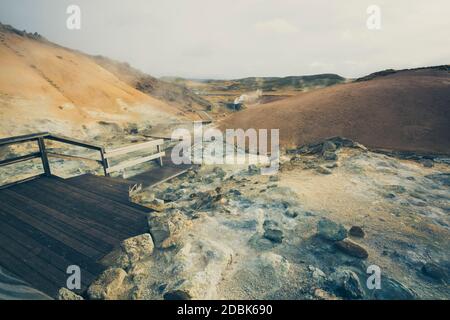Hverir ambiente Islanda. Foto Stock