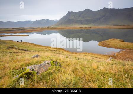 Vestahorn Mountains and environment, Islanda. Foto Stock