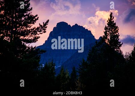 Mount Wilbur, Many Glacier Valley, Glacier National Park, Montana, Stati Uniti Foto Stock