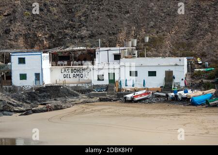 Puertito de los Molinos è un piccolo villaggio di Fuerteventura quasi costruito sulla spiaggia Foto Stock