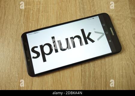 KONSKIE, POLONIA - 21 giugno 2019: Logo della società Splunk Inc visualizzato sul telefono cellulare Foto Stock