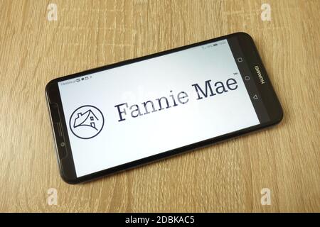 KONSKIE, POLONIA - 21 giugno 2019: Logo della società Fannie Mae visualizzato sul telefono cellulare Foto Stock