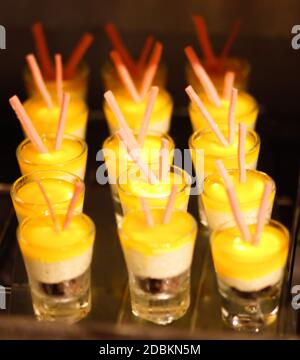 Dessert in hotel per una cena Foto Stock