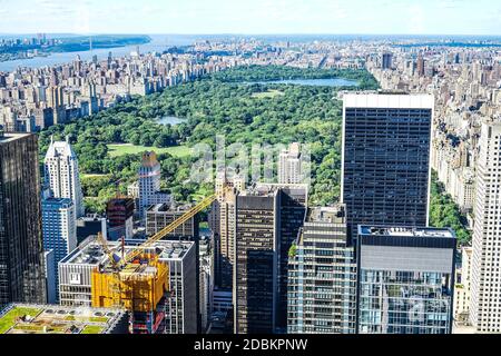 Vista dal Rockefeller Center (Top of the Rock) Central Park. Luogo di ripresa: New York, Manhattan Foto Stock