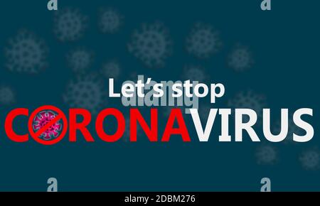 Fermiamo il virus corona, il rendering 3D Foto Stock