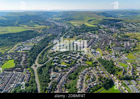 Ebbw vale e Heads of the Valley Road, Galles del Sud, Regno Unito Foto Stock