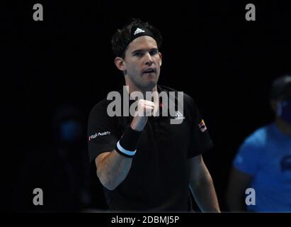 Londra, Regno Unito. 17 Nov 2020. Londra 02 Arena Nitto ATP Finals Day 3 Londra 2020 Group Round Robin Dominic Thiem (AUT) Beat Rafa Nadal (ESP) Credit: Roger Parker/Alamy Live News Foto Stock