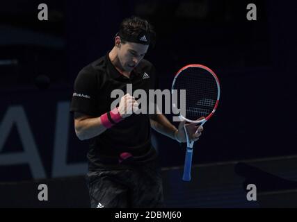 Londra, Regno Unito. 17 Nov 2020. Londra 02 Arena Nitto ATP Finals Day 3 Londra 2020 Group Round Robin Dominic Thiem (AUT) Beat Rafa Nadal (ESP) Credit: Roger Parker/Alamy Live News Foto Stock