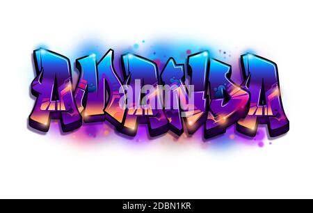 Graffiti Nome testo progettazione Foto Stock