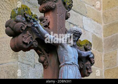 Croce di pietra, dettaglio Foto Stock