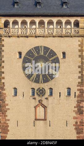 Dettaglio della vecchia porta di nome Altpoertel a Speyer, Germania Foto Stock