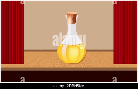 immagine fittizia del vaso di vetro posto sul tavolo Foto Stock