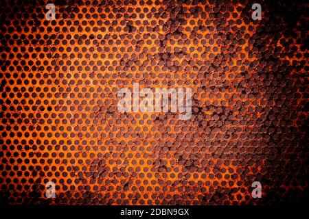 Arrugginito sfondo o consistenza da reticoli metallici. Foto Stock