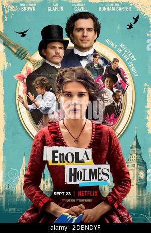 DATA DI USCITA: 25 settembre 2020 TITOLO: Enola Holmes CASA DI PRODUZIONE: Netflix REGISTA: Harry Bradbeer TRAMA: Quando la sorella teena di Enola Holmes-Sherlock scopre la madre mancante, si mette alla ricerca di lei, diventando un super-sleuth a proprio diritto come lei esternerà il suo famoso fratello e svelerà una pericolosa cospirazione intorno a un misterioso giovane Signore. STARRING: SAM CLAFIN come Mycroft Holmes, MILLIE BOBBY MARRONE come Enola Holmes, HENRY CAVILL come Sherlock Holmes. (Immagine di credito: © Netflix/immagini di intrattenimento) Foto Stock