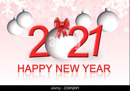 Felice anno nuovo 2021 - biglietto d'auguri Foto Stock