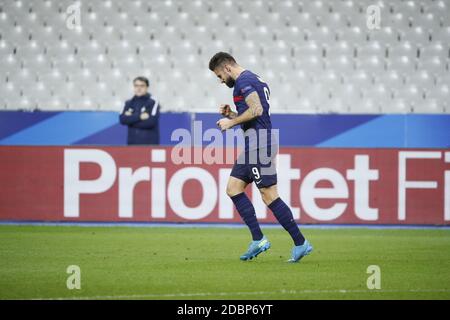 Olivier Giroud (fra) ha segnato un gol, una celebrazione, una soddisfazione durante la partita di calcio della UEFA Nations League tra Francia e Svezia il 17 novembre 2020 allo Stade de France a Saint-Denis, Francia - Foto Stephane Allaman / DPPI / LM Foto Stock