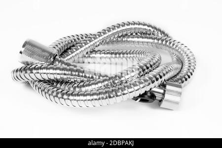 tubo doccia o bagno su bianco Foto Stock