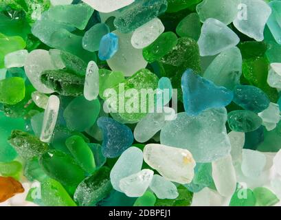Pezzi di vetro trovati in mare Foto Stock