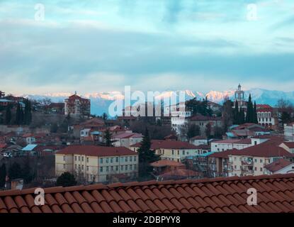 Vista sulla città Signaghi. La Georgia Foto Stock