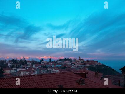 Vista sulla città Signaghi. La Georgia Foto Stock