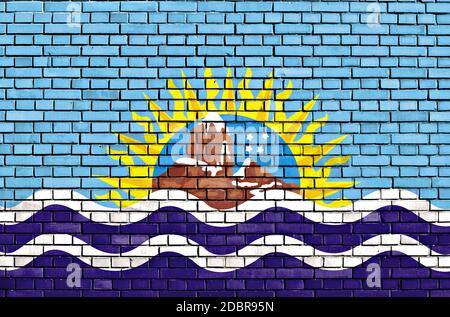 Bandiera di Santa Cruz Provincia dipinta su un muro di mattoni Foto Stock