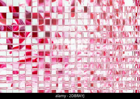 Astratto sfondo rosso e bianco di forme quadrate Foto Stock