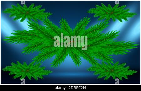 disegno astratto delle foglie di natale su sfondi scuri Foto Stock