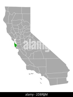 San Mateo sulla mappa di California Foto Stock