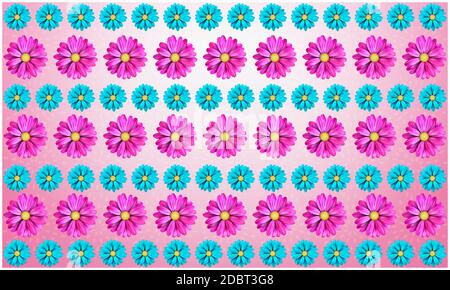 design tessile digitale di vari fiori Foto Stock
