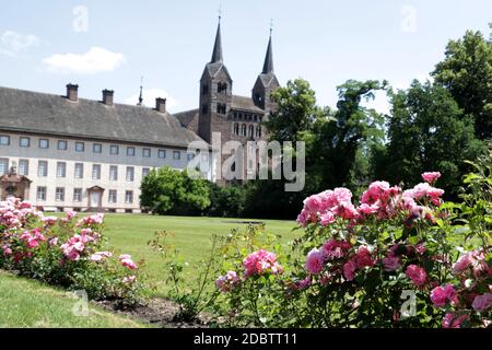 Unesco Weltkulturerbe Schloss und ehemaliges Kloster Corvey, Höxter, Nordrhein- Westfalen, Deutschland Foto Stock