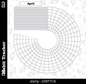 Il tracker di abitudine è vuoto. Modello rivista bullet. Pianificatore mensile. Illustrazione vettoriale. Organizer per stampa, diario, pianificatore per scopi importanti. Foto Stock