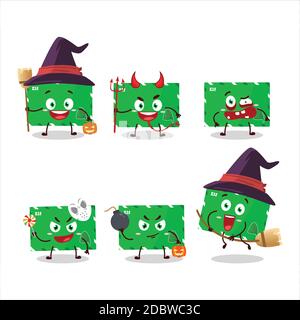 Emoticon di espressione di Halloween con carattere cartoon di buste elette Illustrazione Vettoriale