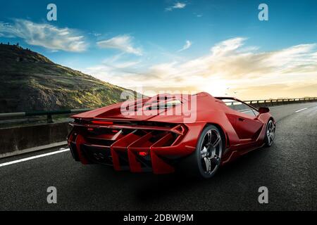 Rendering 3d sfondo Cool Sports Cars Foto Stock