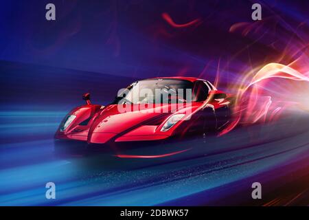 Rendering 3d sfondo Cool Sports Cars Foto Stock