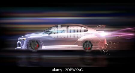 Rendering 3d sfondo Cool Sports Cars Foto Stock