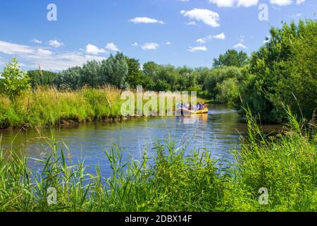 Fiume Niers vicino al villaggio di Wachtendonk nella regione del basso Reno, Renania, Nord Reno Westfalia, Germania Foto Stock