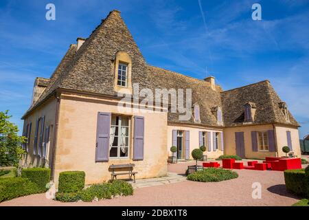 Dordogna, Francia - 16 agosto 2019: Il Castello dei giardini dei Jardins de Marqueyssac nella regione della Dordogna in Francia Foto Stock