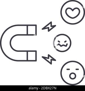 Icona di lead marketing, illustrazione lineare isolata, vettore di linea sottile, segno di web design, simbolo di concetto di contorno con tratto modificabile su sfondo bianco. Illustrazione Vettoriale