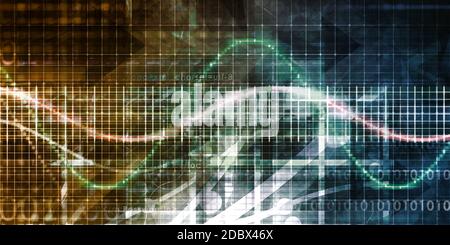 Tecnologia astratta con dati interconnessi come arte Foto Stock