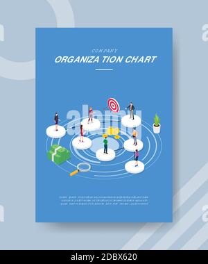 l'organizzazione dell'azienda classifica le persone che si levano in piedi sulla forma del cerchio per il modello di striscioni e volantini per la stampa di copertine e poster di riviste Illustrazione Vettoriale