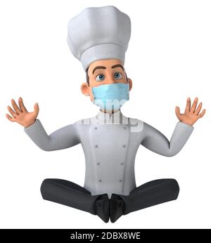Divertente personaggio dello chef fumetto con una maschera Foto Stock