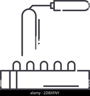 Icona della scheda di Unione, illustrazione isolata lineare, vettore di linea sottile, segno di disegno web, simbolo del concetto di contorno con tratto modificabile su sfondo bianco. Illustrazione Vettoriale