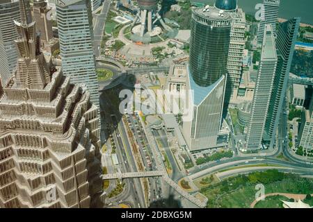 Vista aerea del centro di Shanghai, Cina Foto Stock